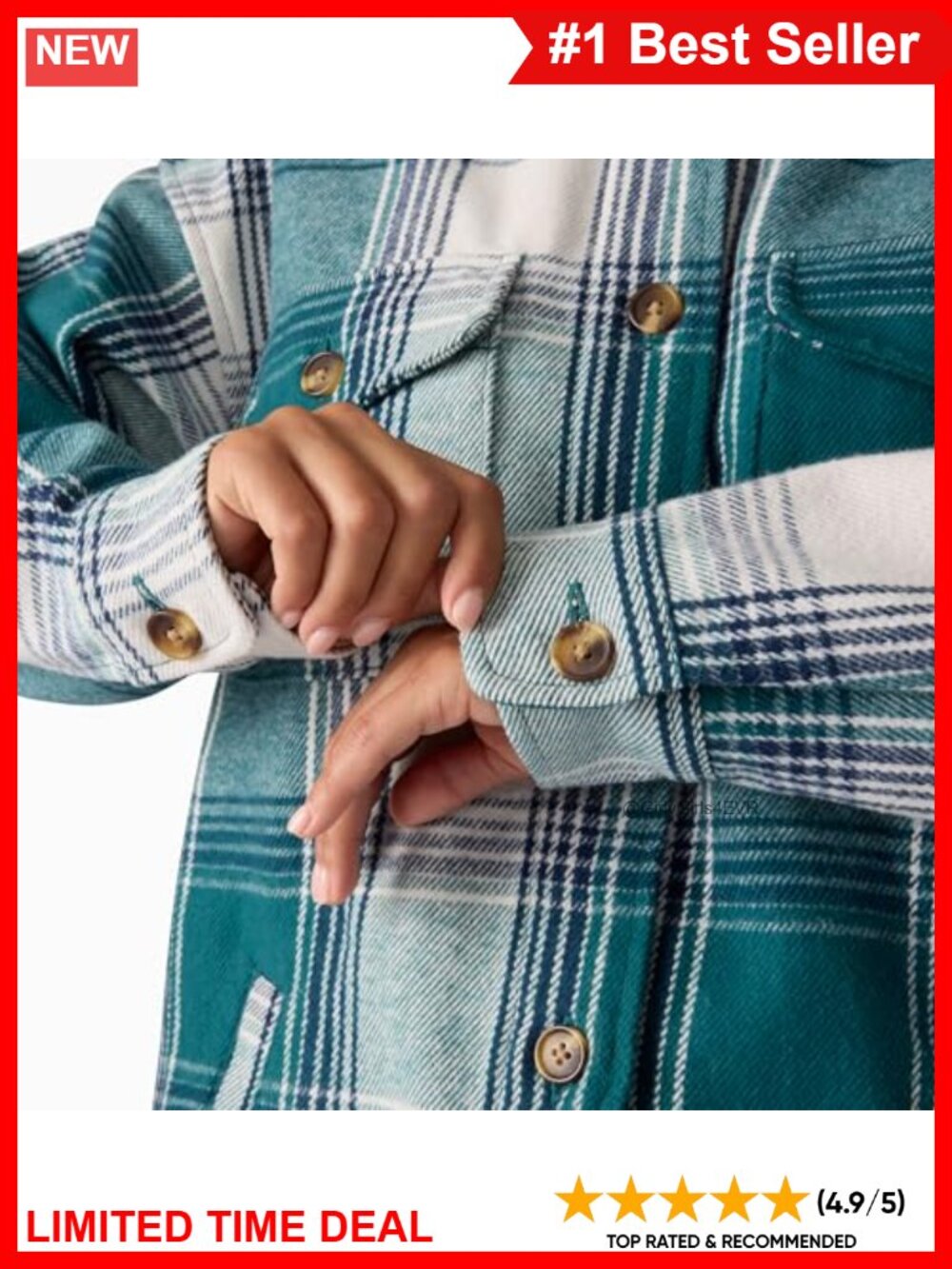 Flannel Shirt Jacket Oversized Fit Button Front Chest Pockets Work Utility - Picture 4 of 4